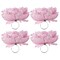 Contemporary Home Living Set of 4 5" Blush Pink Peony Flower Modern Style Napkin Rings